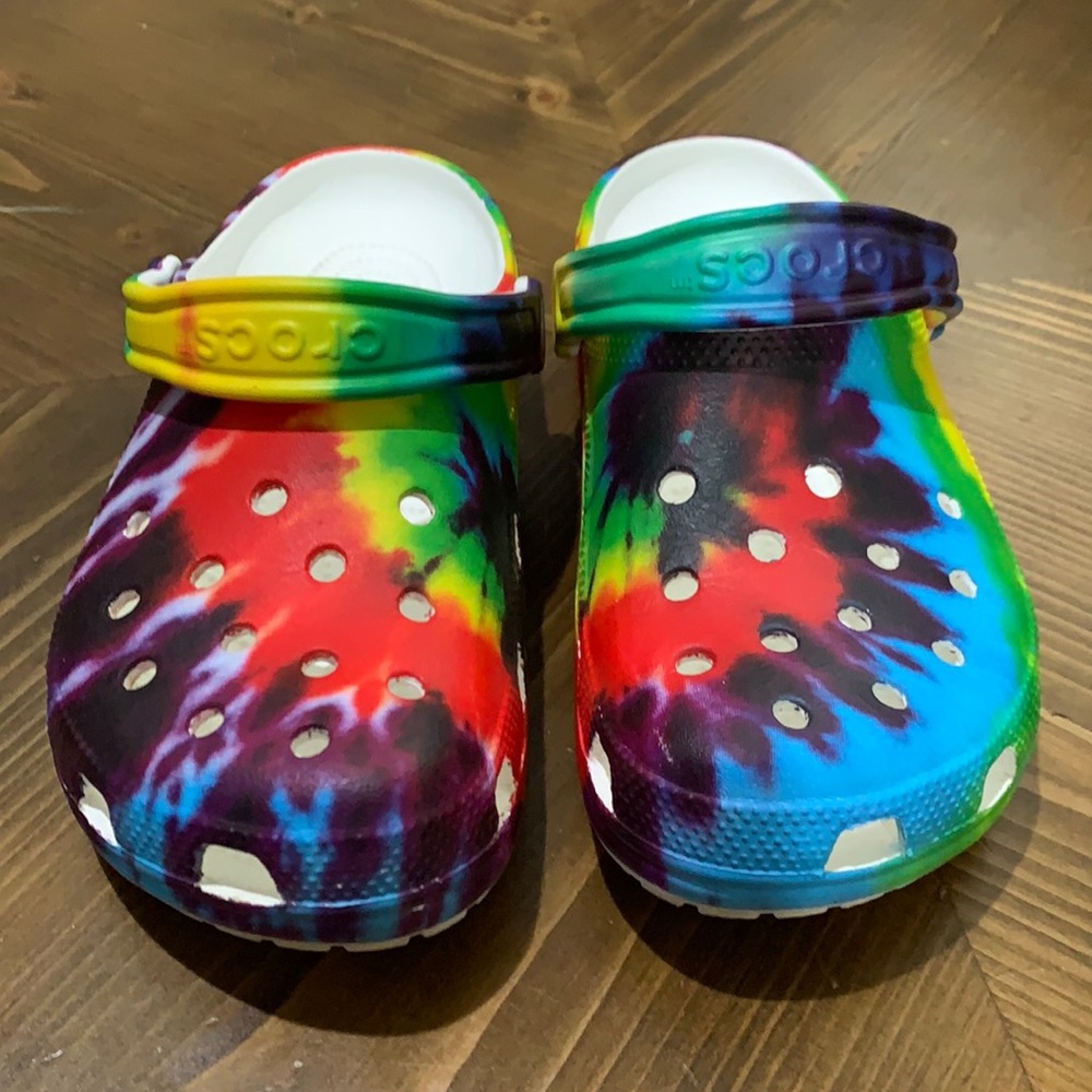 TyeDye crocs SOLD